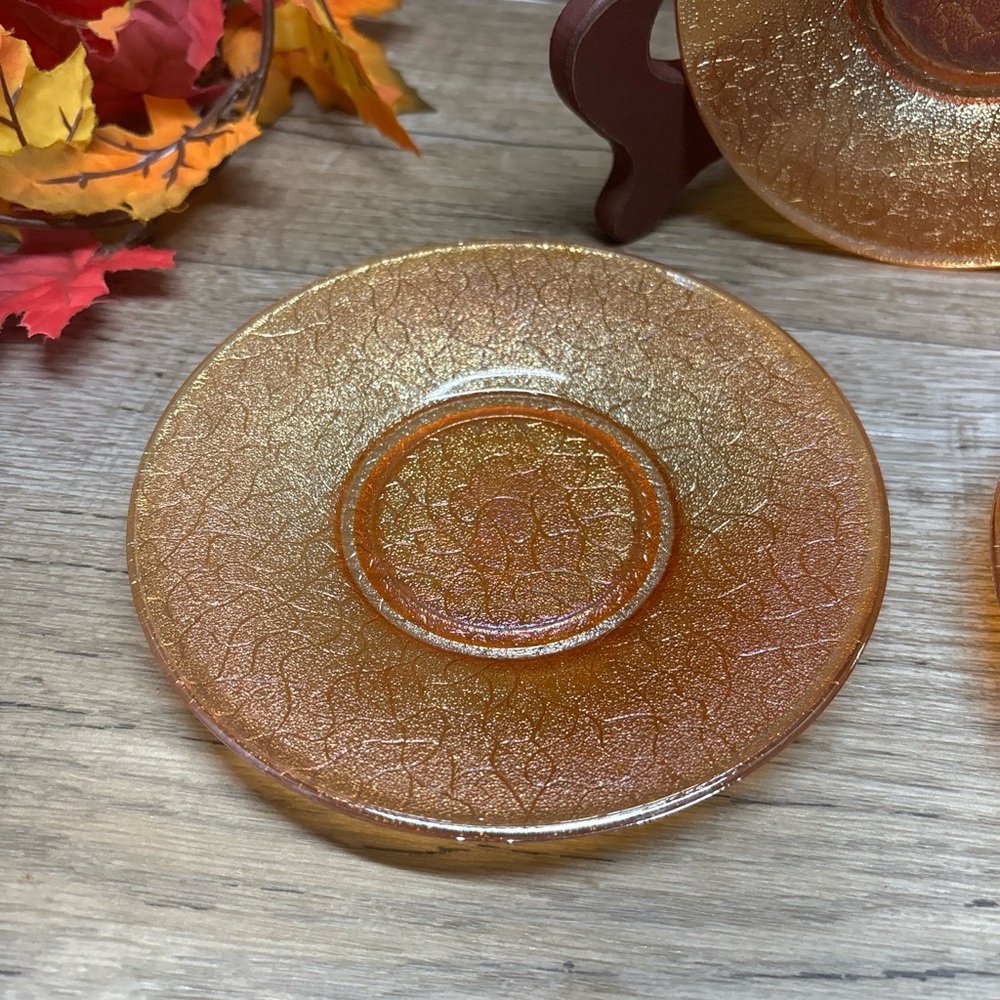 1924 Jeannette Glass Co. Iridescent 3 Pressed-Glass Salad Plate (Pre-Depression) - Picture 3 of 11